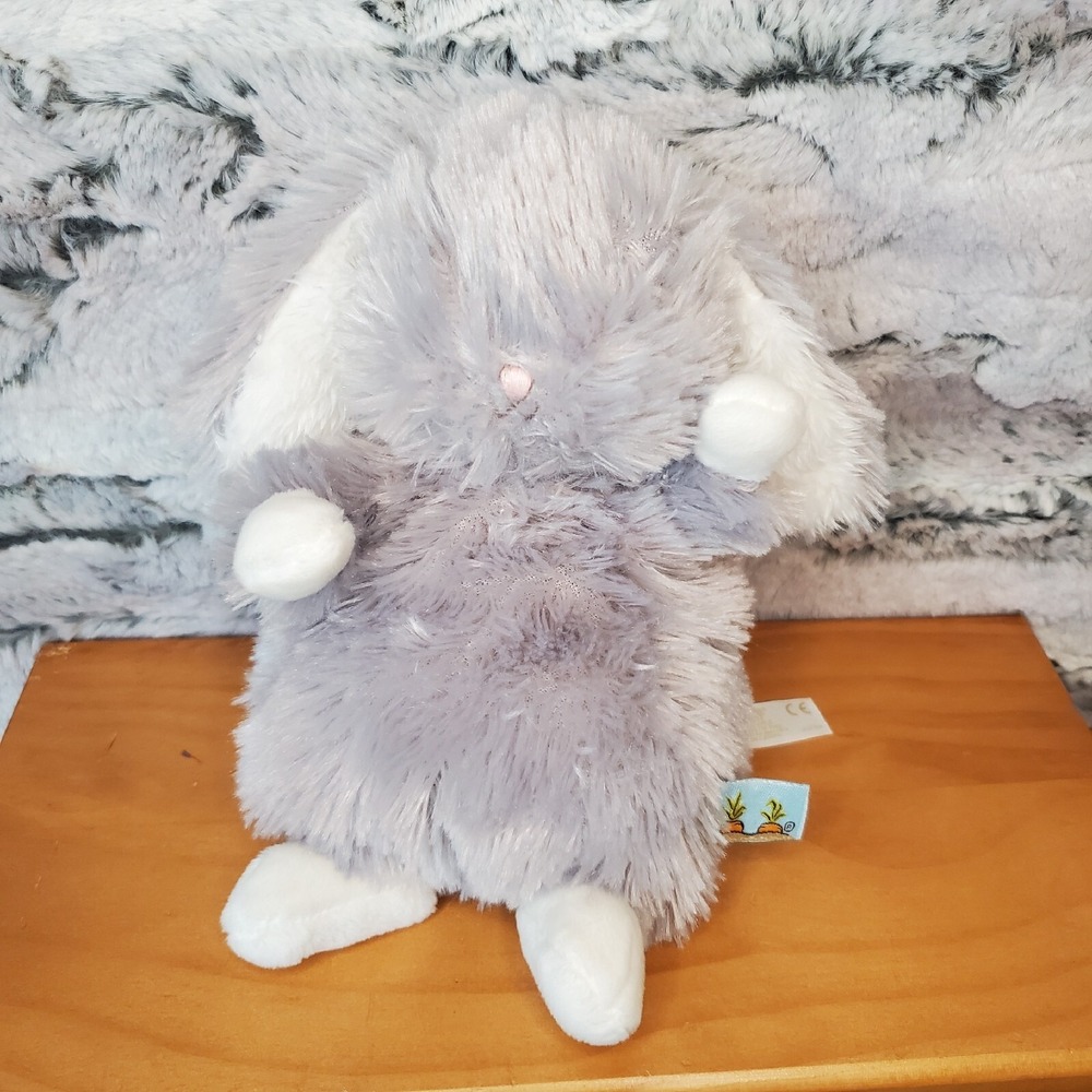 Bunnies By The Bay Plush Rabbit Gray Stuffed Animal Toy Lop Eared Lovey Small 7"